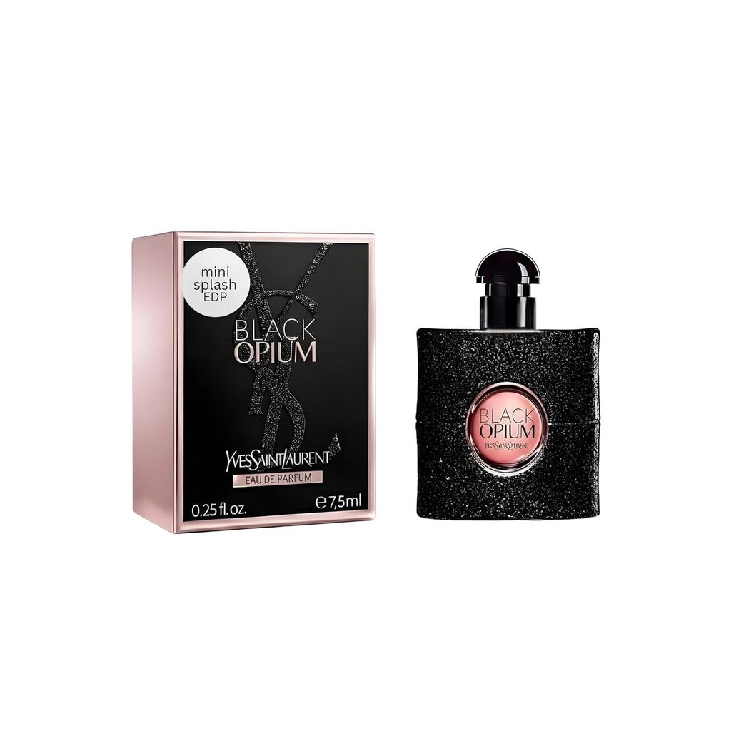 Yves Saint Laurent Black Opium น้ําหอมสําหรับผู้หญิง Mini EDP Splash 0.25 ออนซ์