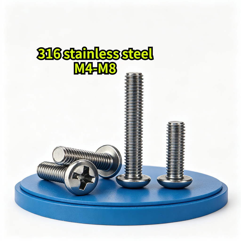 316 สแตนเลสสตีลข้ามร่องกระทะหัวสกรู GB818 รอบหัว bolt,ครึ่งรอบหัวเล็บ M4/M5/M6/M8H8-xy5