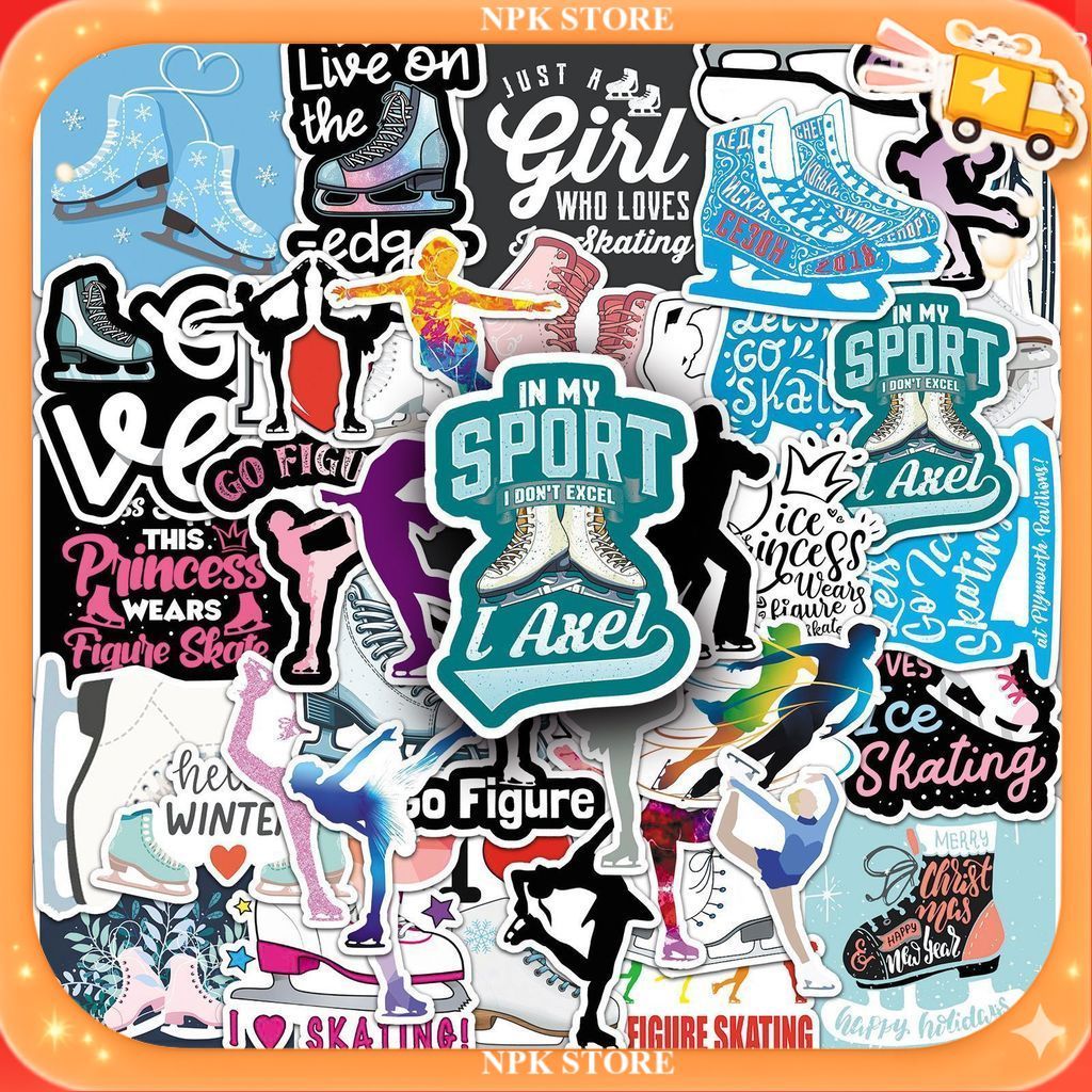 🔥🇹🇭พร้อมส่ง🇹🇭🔥 50แบบ สติกเกอร์ กีฬา ไอซ์สเก็ต Sport Cartoon Ice Skate Sticker
