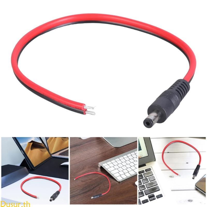 Dusur DC5521 Supply 5 5mmx2 1mm Male Power Pigtail Cable 14AWG Bare Wire Open End Wire