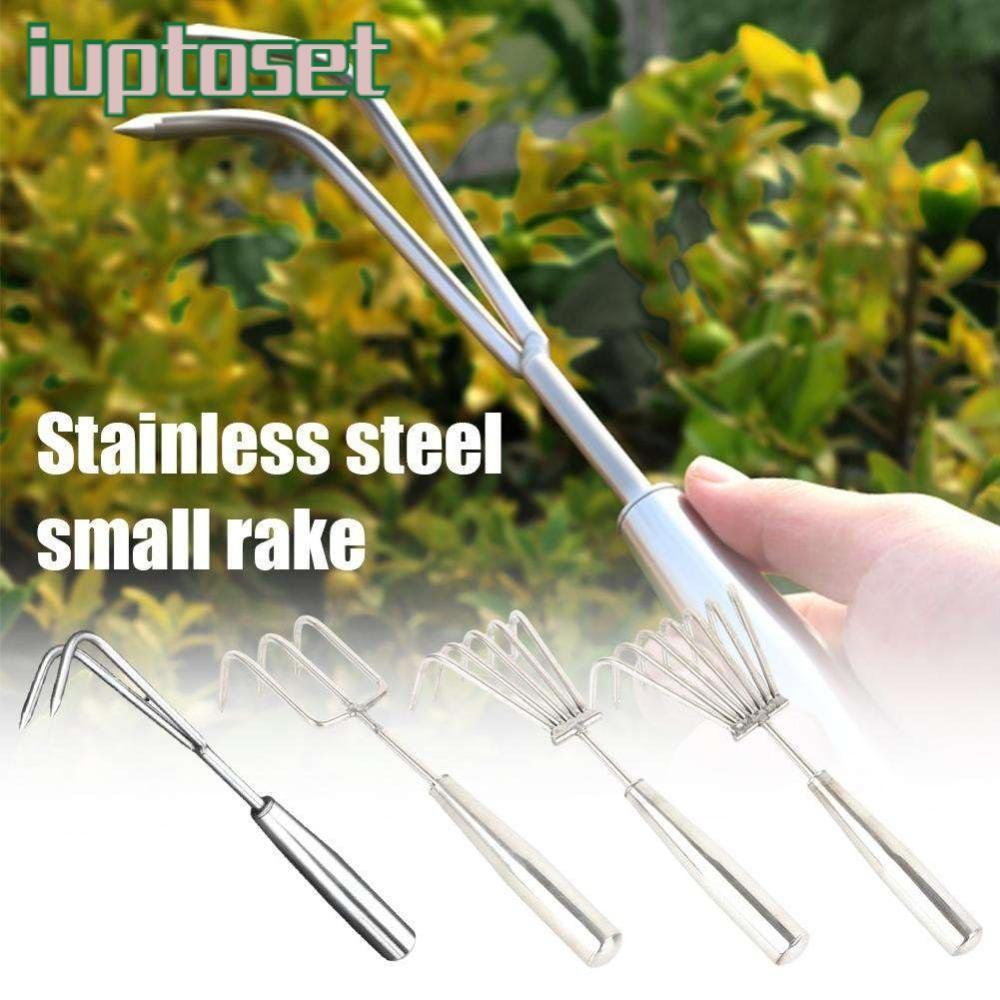IUTTOSET คราดสวน,อัพเกรด 2-7 ฟัน Weeding Puller,Dual Purpose เหล็กแมงกานีสขนาดเล็กสแตนเลส Hand Rake สวนเครื่องมือสําหรับดินคลายกําจัดวัชพืช