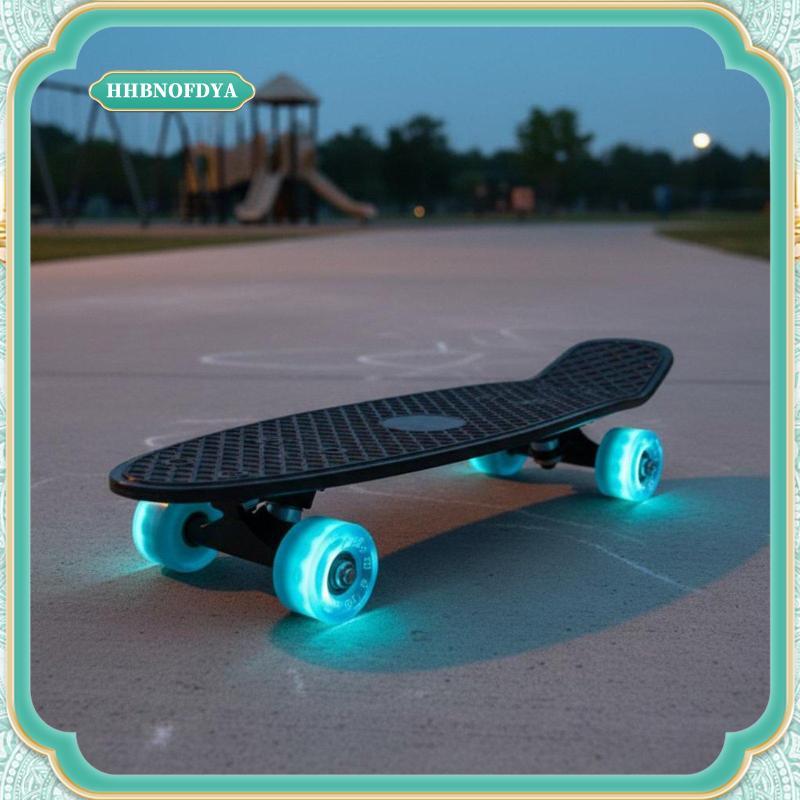 [hhbnofdya] สเก็ตบอร์ดสําหรับเด็กขนาดเล็กขนาด 17 นิ้วล้อ Led Penny Board ของเล่นกลางแจ้งสําหรับสเก็ต