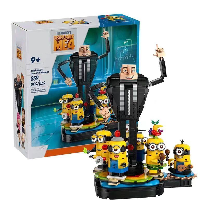 ใช้งานร่วมกับ Minions Series 75582 Gru และ Minions เครื่องประดับผู้ชายผู้หญิงการศึกษาประกอบอาคารบล็อ