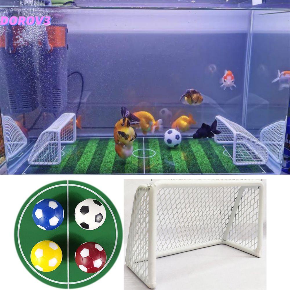 DOROV3 Football Field Mini Aquarium Football Goal Frame ของเล่นใต้น้ํา