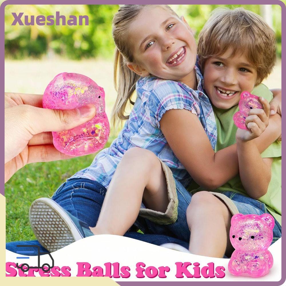 XUEXII Sugar Stress Ball Sensory ของเล่น, Gummy Bear Soft Bear Squishy Fidget ของเล่น, น่ารักตลก Squ