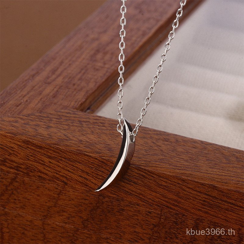 แฟชั่นทานาบาตะ 925shiai ของขวัญ Clavicle Simple Moon Niche Design Light Silver Pure Chain High-End L