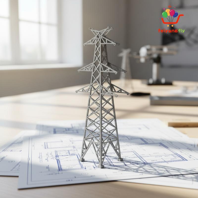 [OB] รุ่นไฟฟ้า Power Tower 1:100 1:200 ABS เสายูทิลิตี้แรงดันสูงสําหรับสถาปัตยกรรมฉากรถไฟหัตถกรรมจอแสดงผล TH