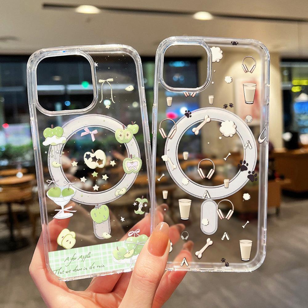 INS Magnetic เคส ForiPhone 17 15 16 Pro Max 14 13 Pro Max 11 12 16ProMax พลาสติกใสกันกระแทกสำหรับป้องกัน