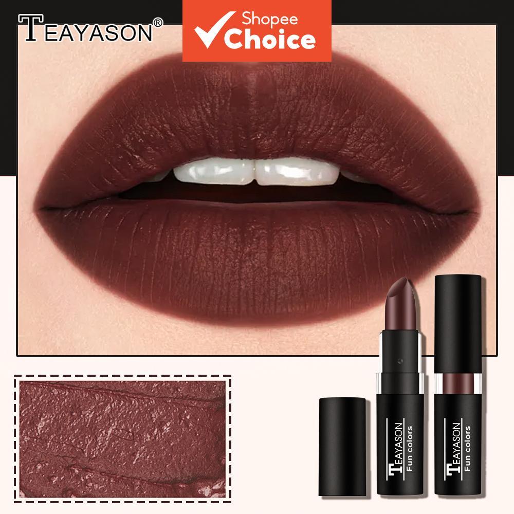 TEAYASON ลิปสติกสีสันติดทนนาน กันน้ํากันเหงื่อ ไม่เลอะง่าย เหมาะสําหรับงานปาร์ตี้และเทศกาล เพิ่มความชุ่มชื้น สไตล์เรโทร อัปเดตใหม่ช่วงฤดูใบไม้ผลิ