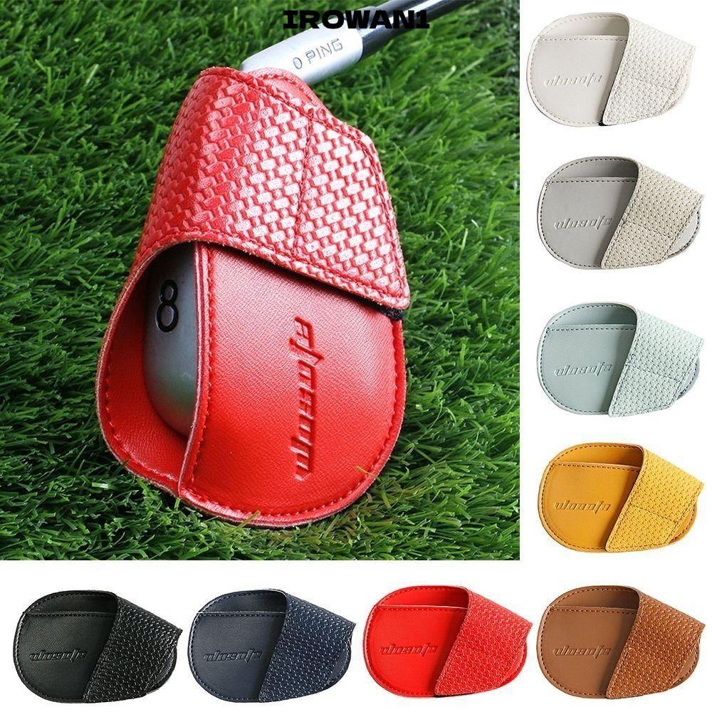 IRWAN1 Golf Iron Headcovers, ทนต่อการสึกหรอกันฝุ่นกอล์ฟคลับฝาครอบ, PU หนังอุปกรณ์การฝึกอบรมกอล์ฟกันน้ํา Club ป้องกัน Headcover