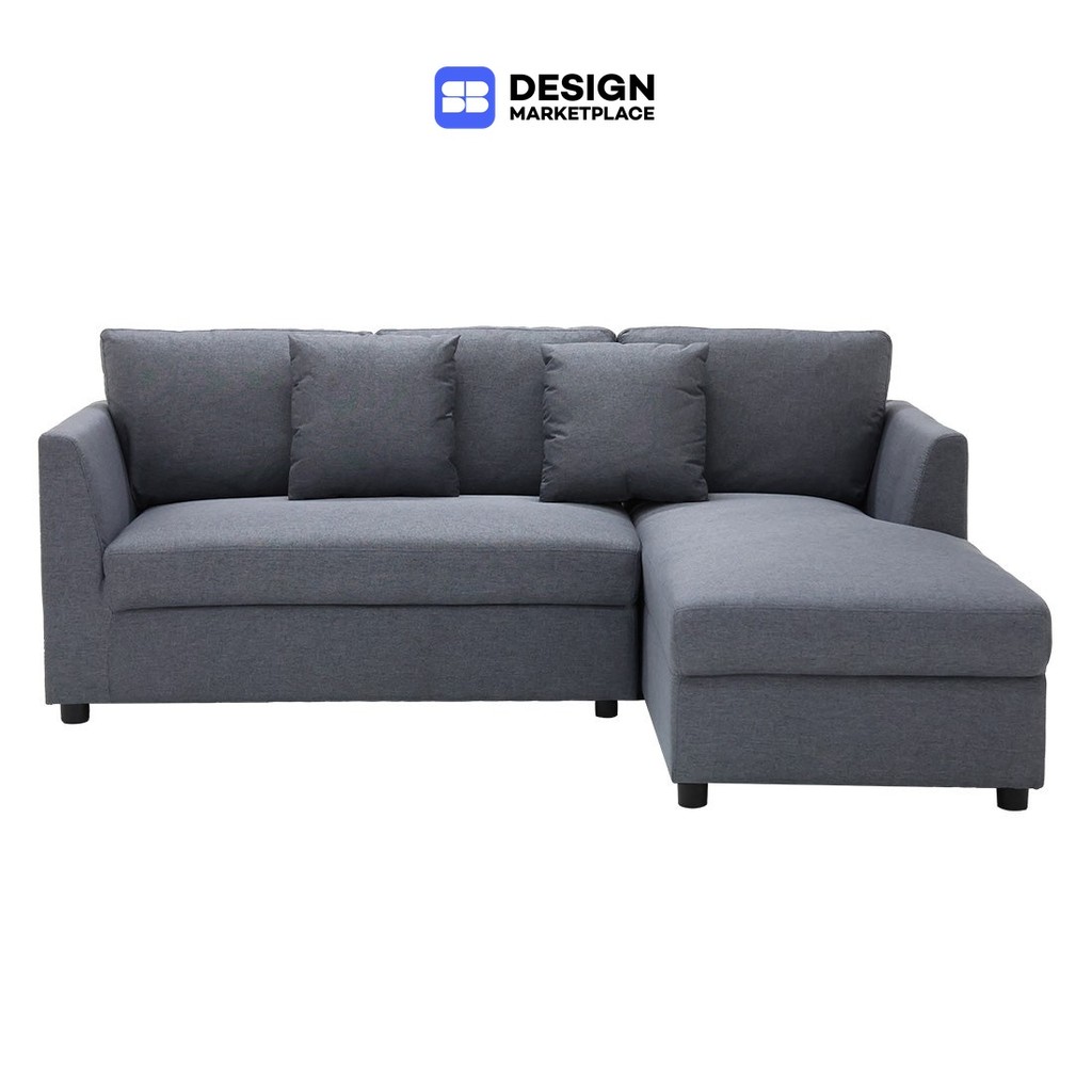 SB Design Square โซฟาเข้ามุมขวา รุ่น Riki สีเทา (198x148x82 ซม.)  แบรนด์ SOFA SOLUTIONS