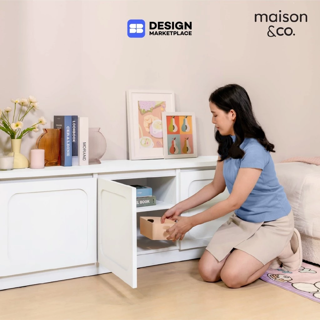SB Design Square ตู้วางทีวี ขนาด 150 ซม. รุ่น Solla สีขาว (150x40x55 ซม.) แบรนด์ MAISON&CO.