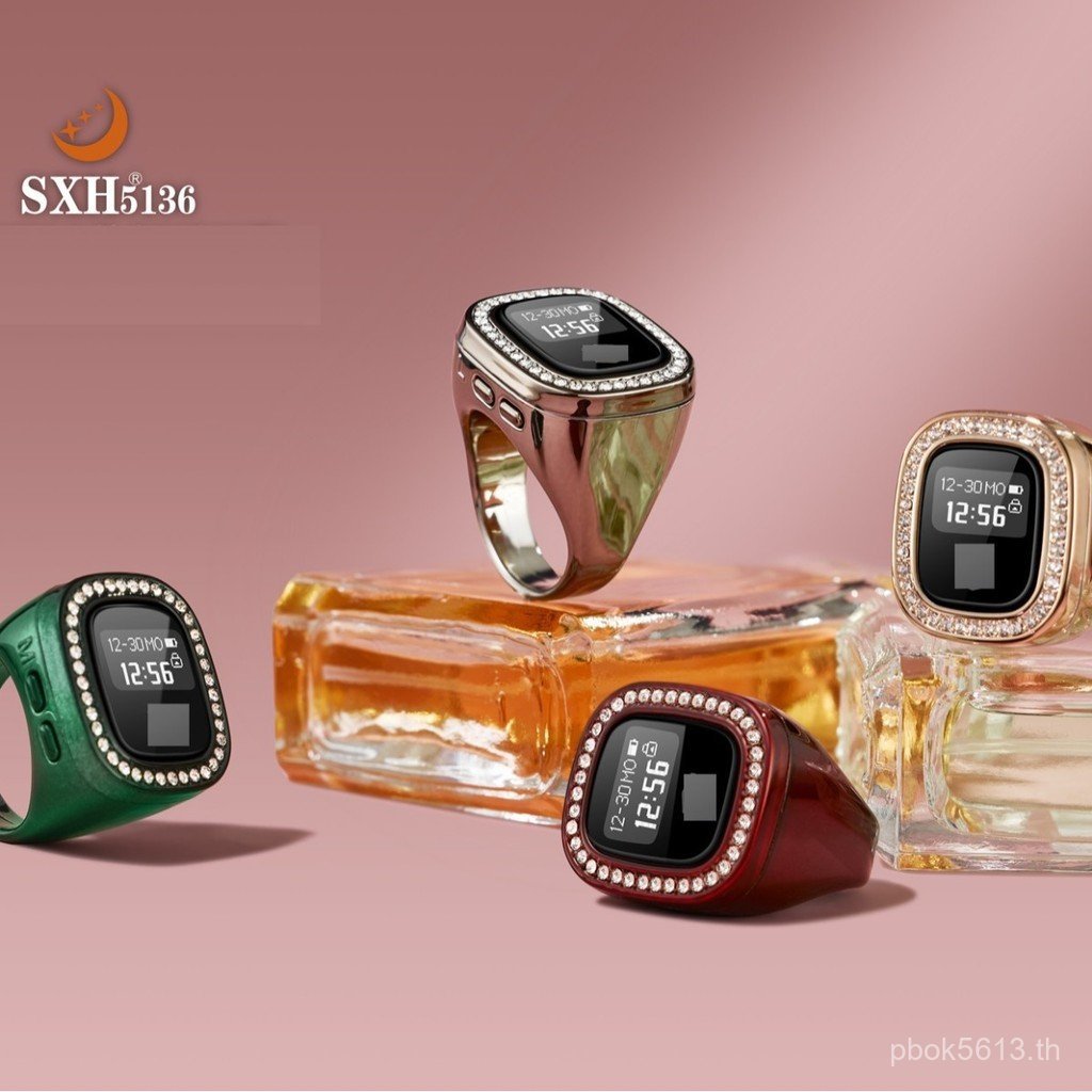 Multi-Vibration Time Date Alarm Reminder Diamond Counter Ring พร้อมหน้าจอ oled sxh5136-502#通道 DPJB
