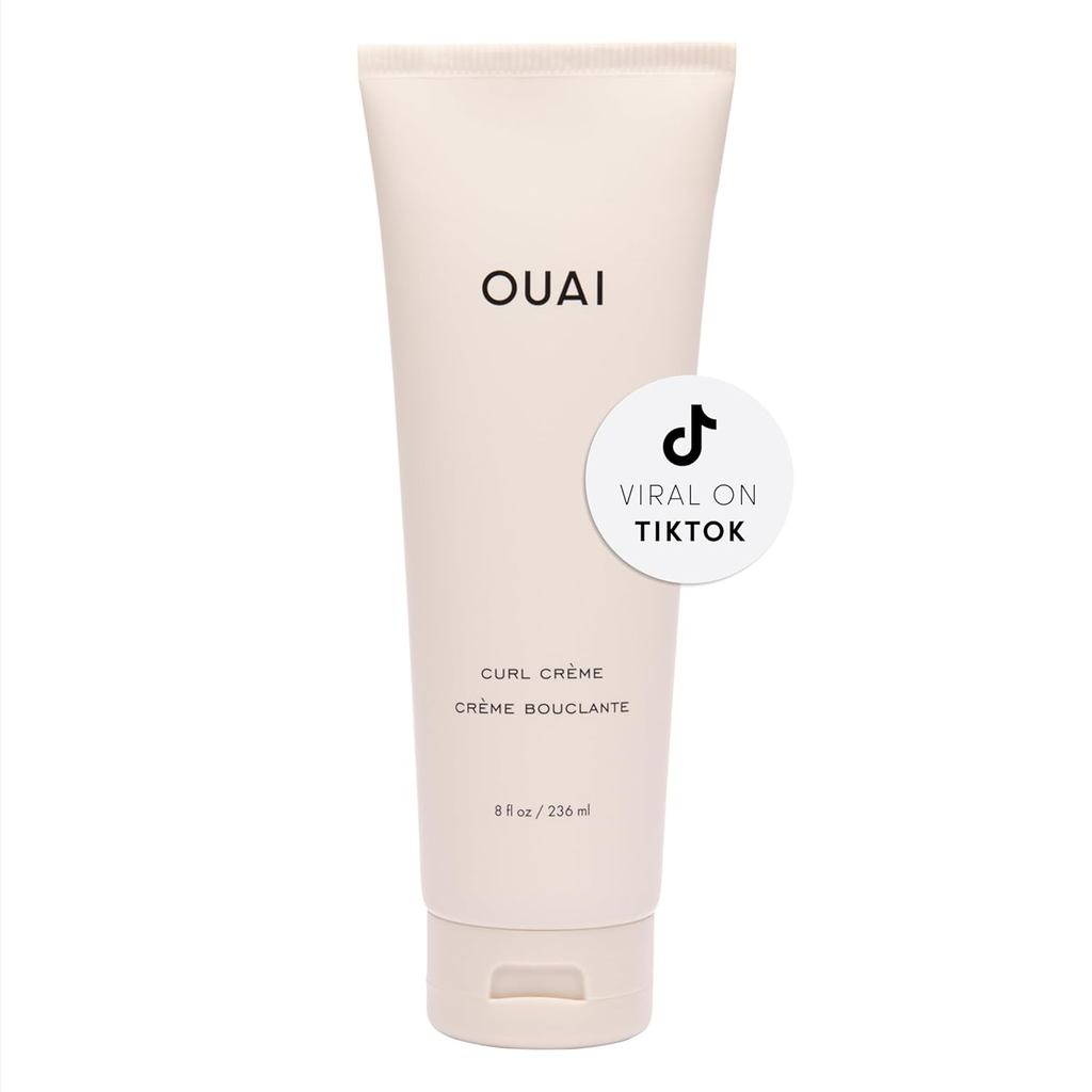 OUAI Curl Cream - Curl Dinning Cream with Chia & Linseed Oil - Enhances Definition, Hydration & Shin
