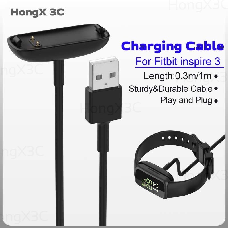 USB to Fitbit สายชาร์จนาฬิกา 2Pins Smart Band Charger Converter สายเคเบิลข้อมูล 5V Fast Charge นาฬิก