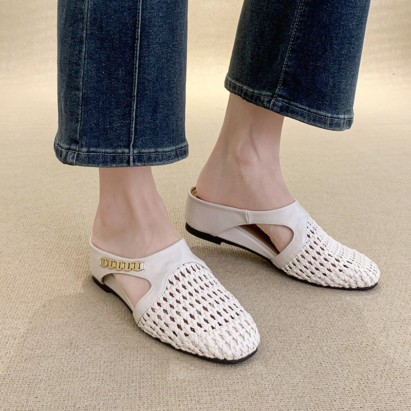 รองเท้าแตะครึ่งหนา เพิ่มความสูง 5 ซม. ท้อง sole โปร่ง สำหรับผู้หญิง