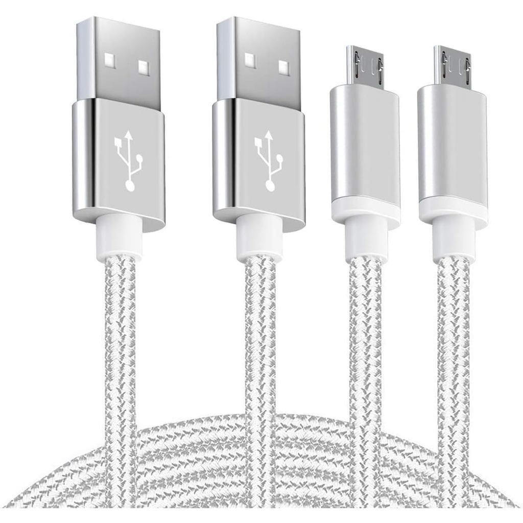 สายชาร์จ Android Micro USB 10ft 2 Pack สายชาร์จเร็วสําหรับโทรศัพท์ Samsung Galaxy S5/S6/S7 Edge,J3/J