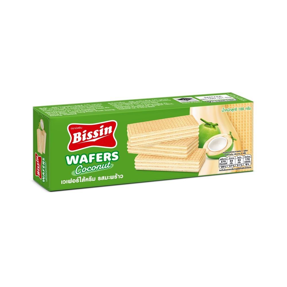 [สินค้าส่งด่วน] บิสชิน เวเฟอร์ มะพร้าว 100 ก. BISSIN WAFER COCONUT 100 G