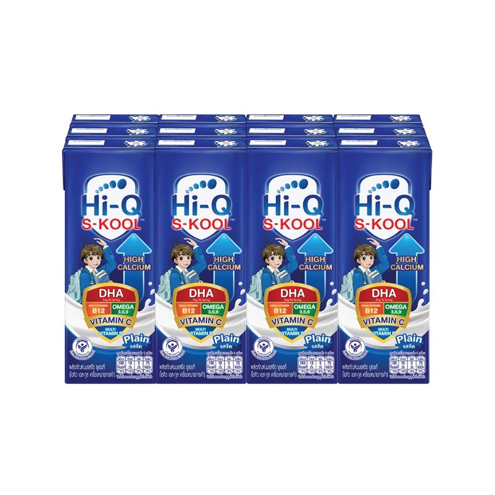 [สินค้าส่งด่วน] ไฮคิว เอสกูล ยูเอชที จืด 180 มล. X12 HI-Q S-KOOL UHT PLAIN 180 ML. X12
