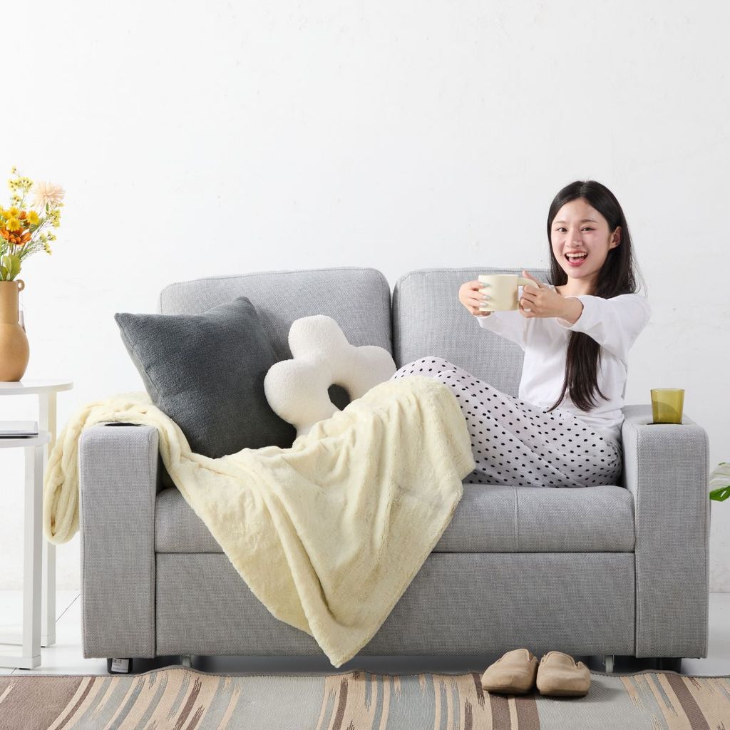 Koncept Furniture โซฟาเบดรุ่น Reily สีเทา (144x99x93 ซม.) แบรนด์ KONCEPT FURNITURE
