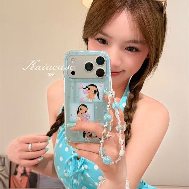 [เสี่ยวหยูน่ารักสไตล์ใหม่] เคสโทรศัพท์ ไอโฟน 17โปรแม็กซ์16/15/14 กันกระแทก 13/12/11 สร้อยข้อมือ