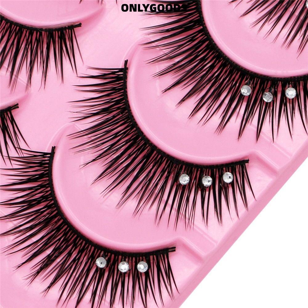 ONLYGOODS Diamond Manga Lashes เงา Spky Fuffy Lashes Glitter Handmade Eye Extension