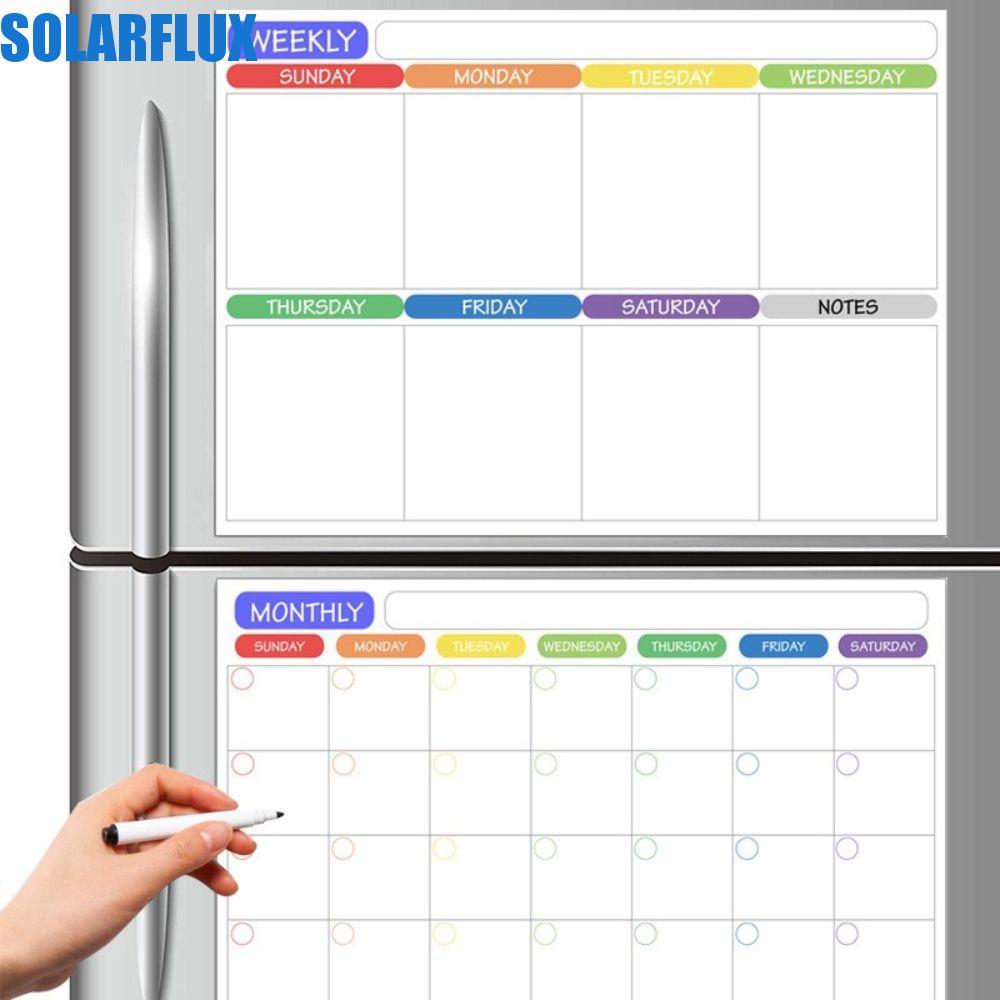 SOLARFLUX สติ๊กเกอร์ติดตู้เย็น Home Office Kitchen Grocery List Soft Work Plan A3 To Do List Month P