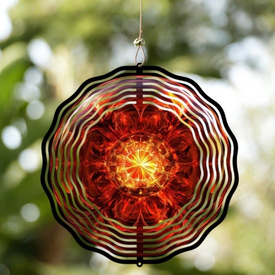 3D Wind Spinner - Ocean Themed Metal Spinner สําหรับตกแต่งกลางแจ้ง สะท้อนแสง และ Wind-Pow