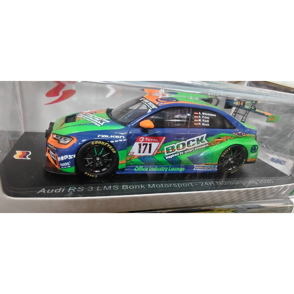 Spark 1 43 赛车模型 Audi RS 3 LMS Bonk Motorsport -24H Nurburgring 2020 รถ obi