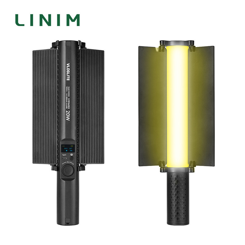 LINIM B20 Professional RGB LED Light Stick - 20W Handheld Tube ที่ถอดออกได้ประตู Barn, 1800K-9000K F