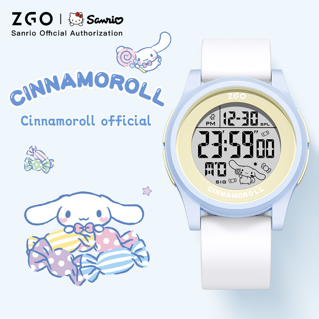 【ของแท้ 100%】ZGO Cinnamoroll นาฬิกาดิจิทัลสำหรับเด็กผู้หญิง กันน้ำ 50 เมตร ดีไซน์น่ารัก ของขวัญวันเกิดให้ลูกของเพื่อน 8591