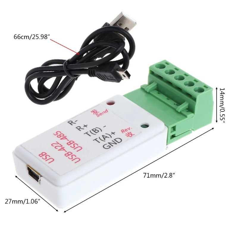อะแดปเตอร์แปลง USB เป็น RS422 และ RS485 2 in 1 พร้อมรองรับ CH340T 64b Win7 Linux