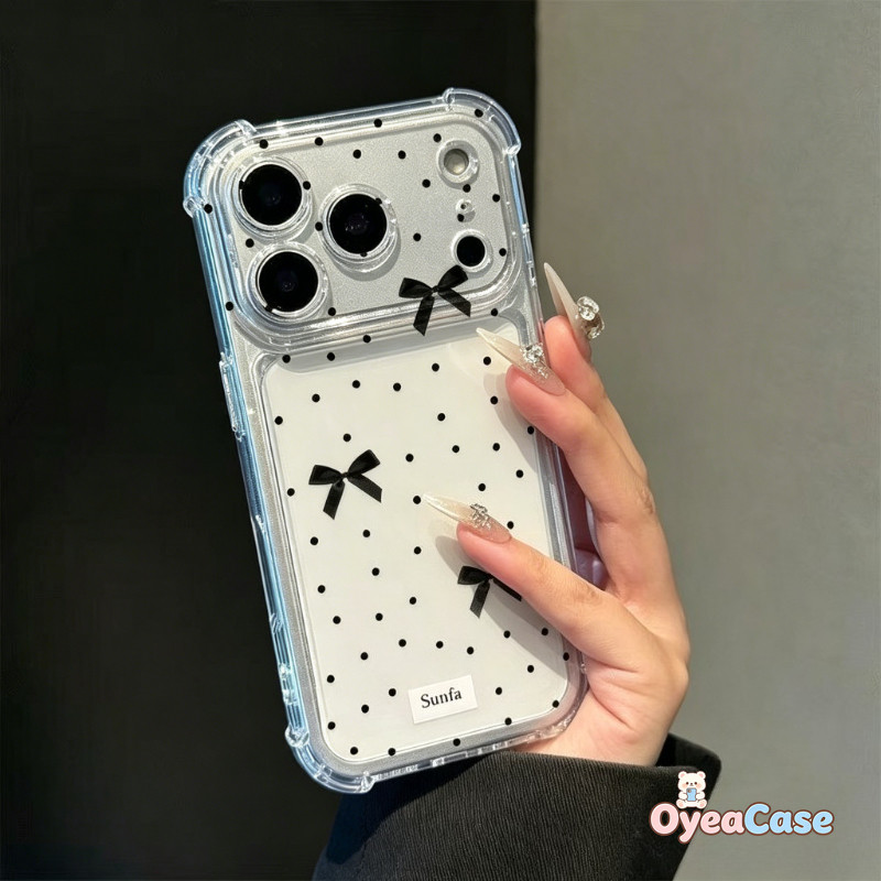 Polka Dot Ribbon Bow Clear Case สําหรับ OnePlus ACE 6T 5 Racing Ultra 3 3V 2 2V Pro Lite Nord N30 N2