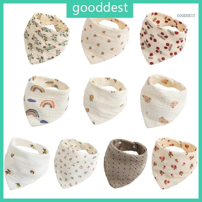 GOO Gauze Muslin Bib ผ้ากันเปื้อนสําหรับทารกแรกเกิด Burp ผ้า 1 ขั้นตอนหัวเข็มขัด Bib ผ้าพันคอคอ