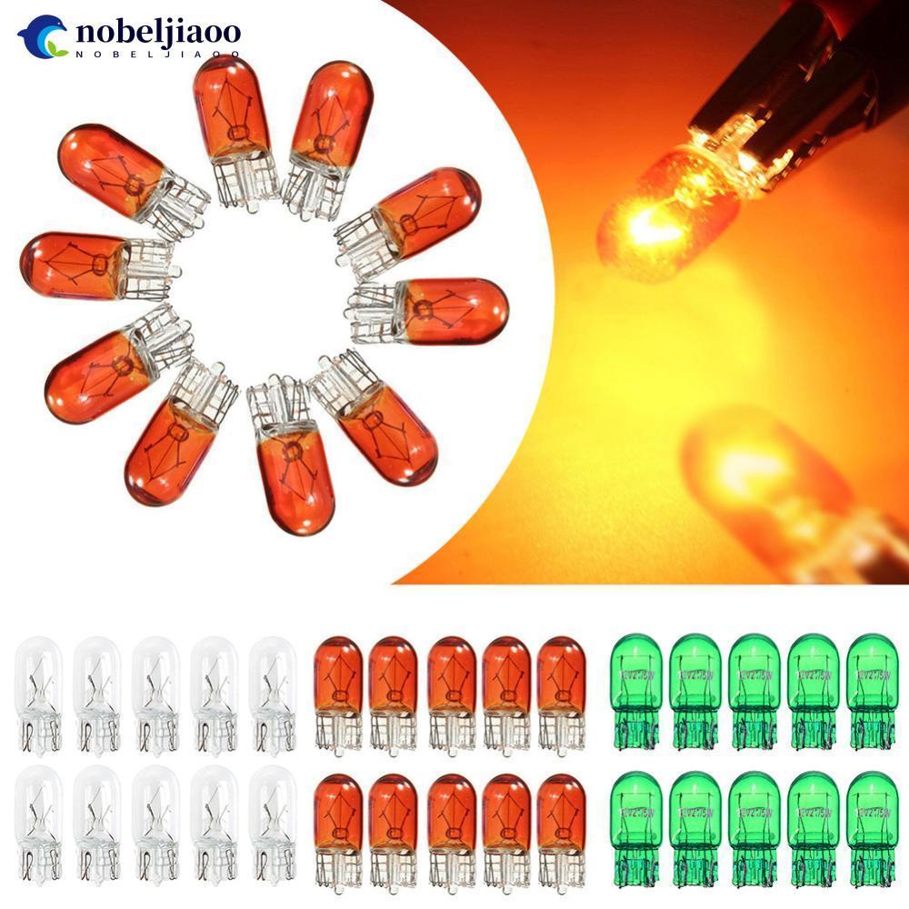NOBELJIAOO 10 ชิ้น T10 Wedge ฮาโลเจน W5W 501 194 หลอดไฟ LED ภายในรถรถบรรทุกอัตโนมัติ F9S9