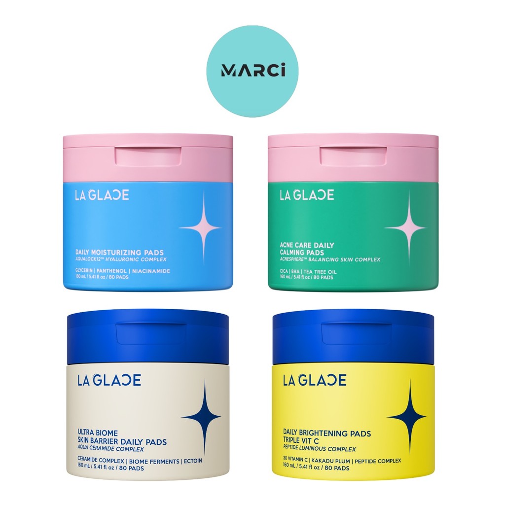[1 กระปุก] LA GLACE Toner Pad Daily Moisturizing / Acne Care Pads / Skin Barrier / Triple Vit C โทนเนอร์ แพด ลากลาส
