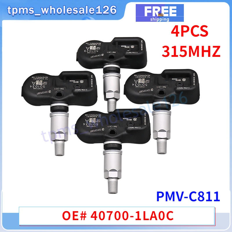 4PCS เซ็นเซอร์ความดันยาง PMV-C811 สําหรับ INFINITI EX35 FX37 FX50 M56 Q40 QX70 NISSAN 370Z LEAF TPMS