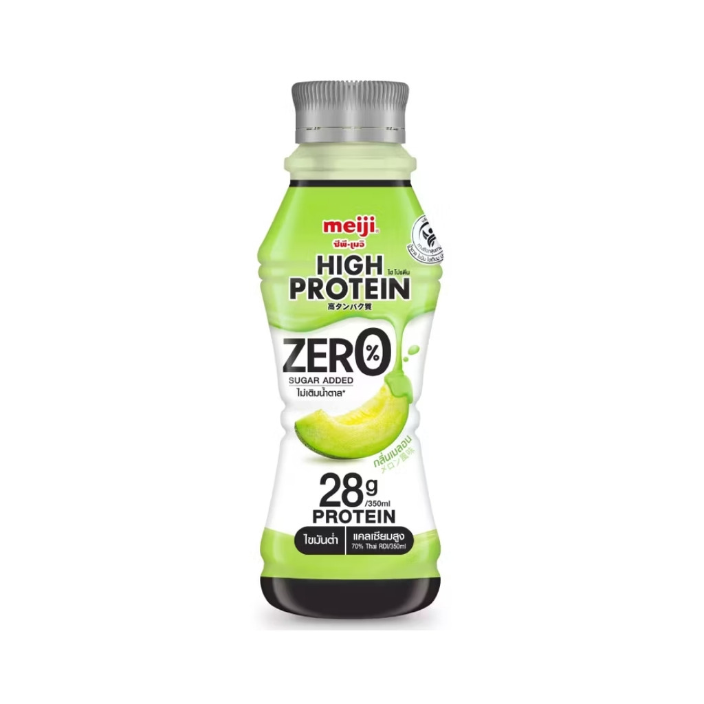เมจิ ไฮโปรตีนเมลอน(Meiji High Protein Milk Zero Melon 350ml.)