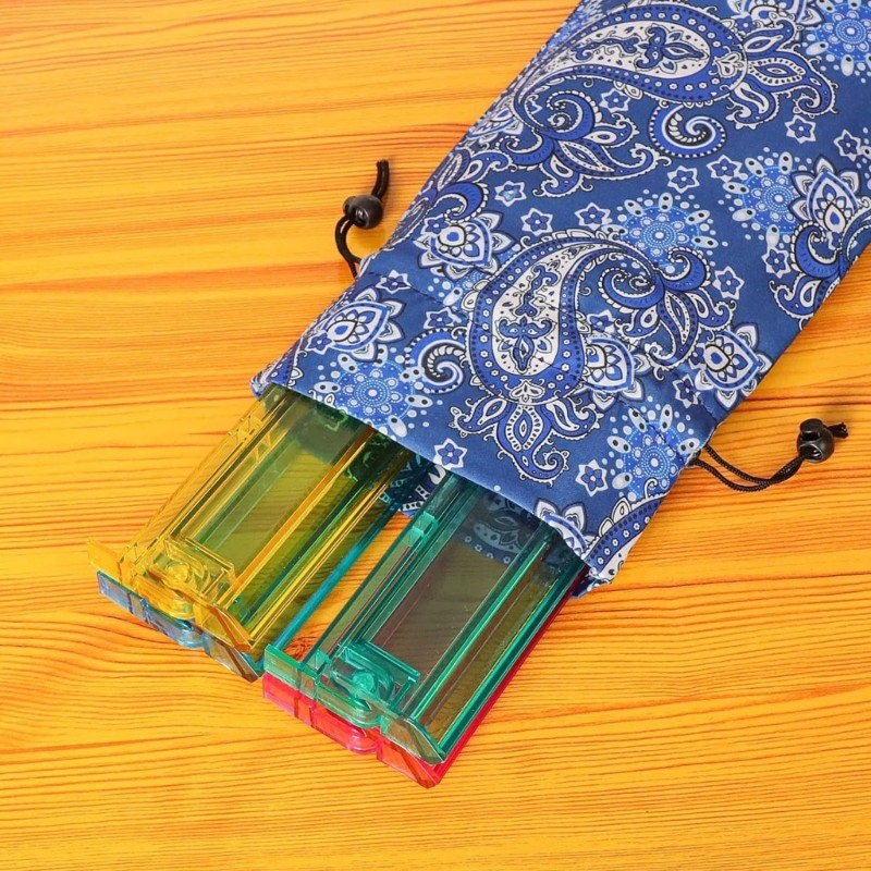 Stay Mahjong Organiser Case พร้อมเชือกรูดปิดช่องขนาดใหญ่ Mahjong Pushing Ruler Bag สําหรับงานปาร์ตี้