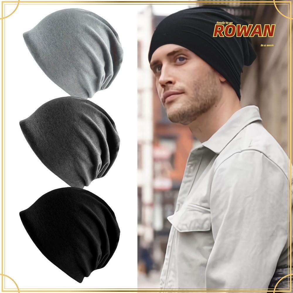 ROWANTH Slouchy Beanie ทำจากผ้าฝ้ายนุ่ม สีทึบ น้ำหนักเบา ยืดหยุ่น ระบายอากาศได้ดี เหมาะสำหรับฤดูใบไม้ร่วงและฤดูหนาว