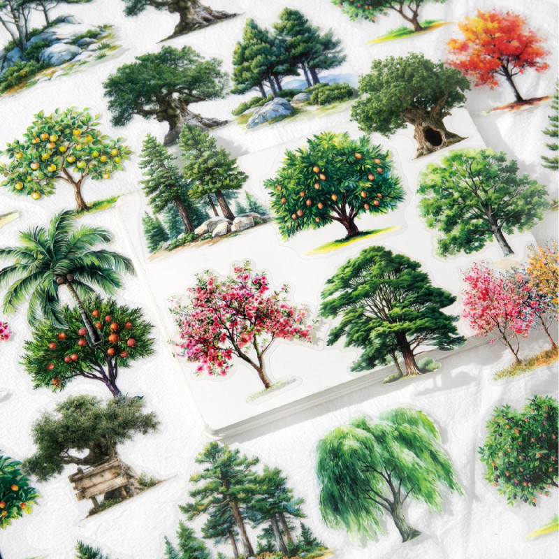 นาย กระดาษ 30ชิ้น/ถุงสติกเกอร์สัตว์เลี้ยง ไม้ผล,ดอกไม้,ธีมป่าภูมิทัศน์วางแผนฐานวัสดุจับแพะชนแกะกรอบรูป ทําเอง,เคสโทรศัพท์,สติกเกอร์ตกแต่