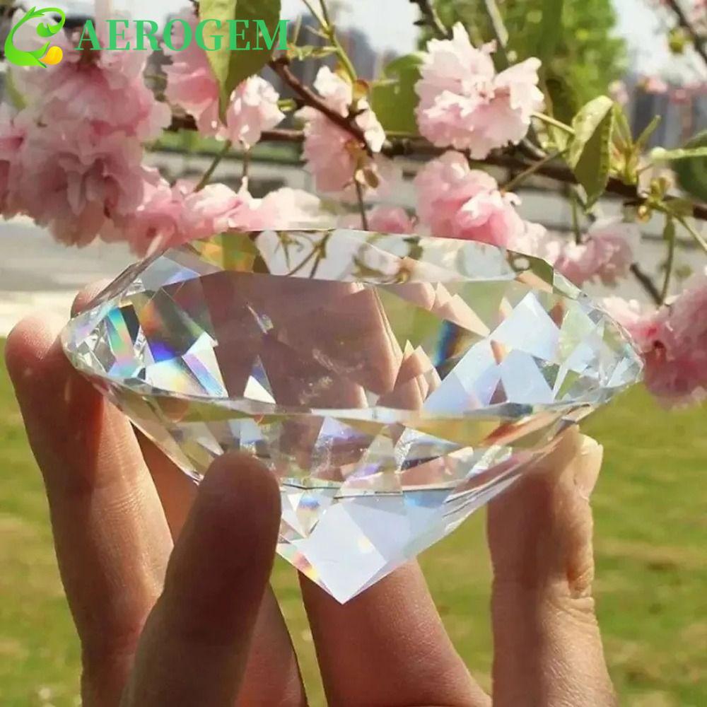 AEROGEM เพชรคริสตัลใส, 60/80/100 มม. ความคิดสร้างสรรค์ Big Glass Diamond, ของขวัญวันวาเลนไทน์หัตถกรรมโรแมนติก Faceted ตัดคริสตัลเพชรเทียมงานแต่งงาน