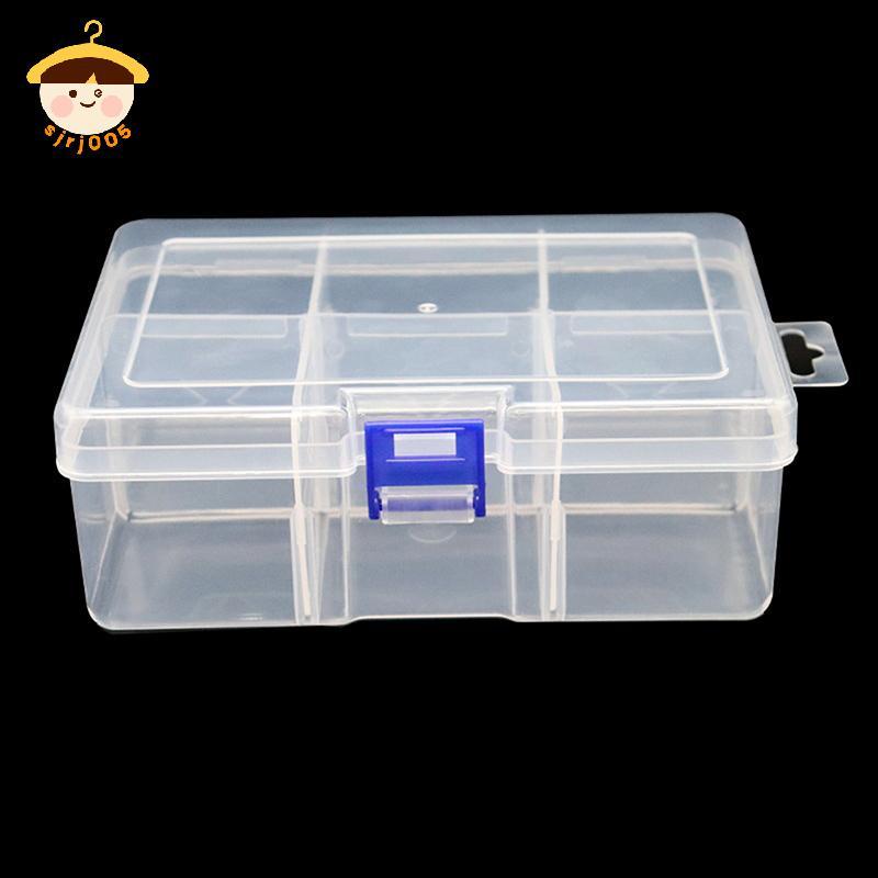 〔8C05〕 1PC 6-Grid กล่องพลาสติกกล่องเก็บของแบบถอดได้สําหรับเครื่องมือเครื่องประดับและอุปกรณ์ตกปลากล่อ