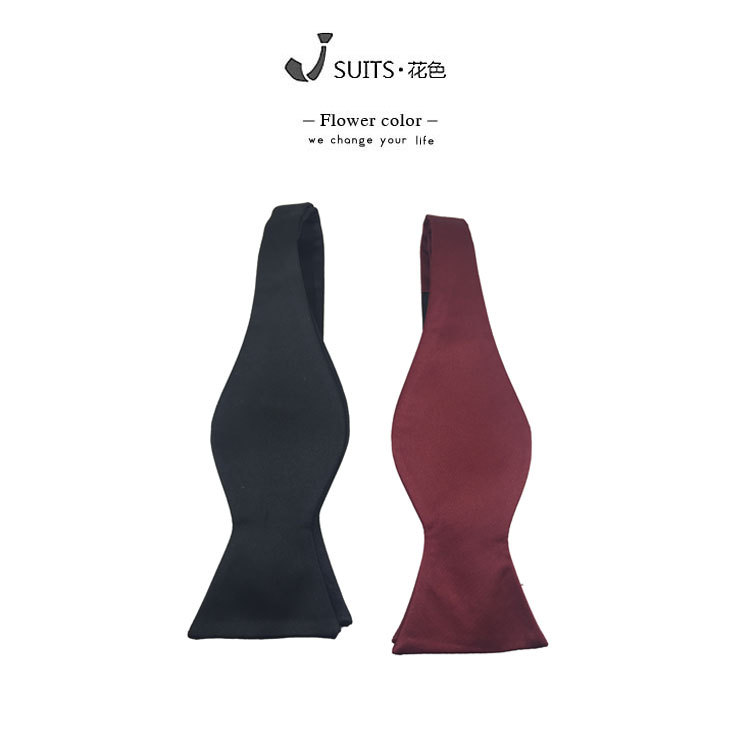 สีดําสีฟ้าสีแดงสีทึบ Gourd Bow Tie Hand Bow Tie Retro BowTie ยุโรปอเมริกัน Bow Tie Unisex สไตล์เดียว