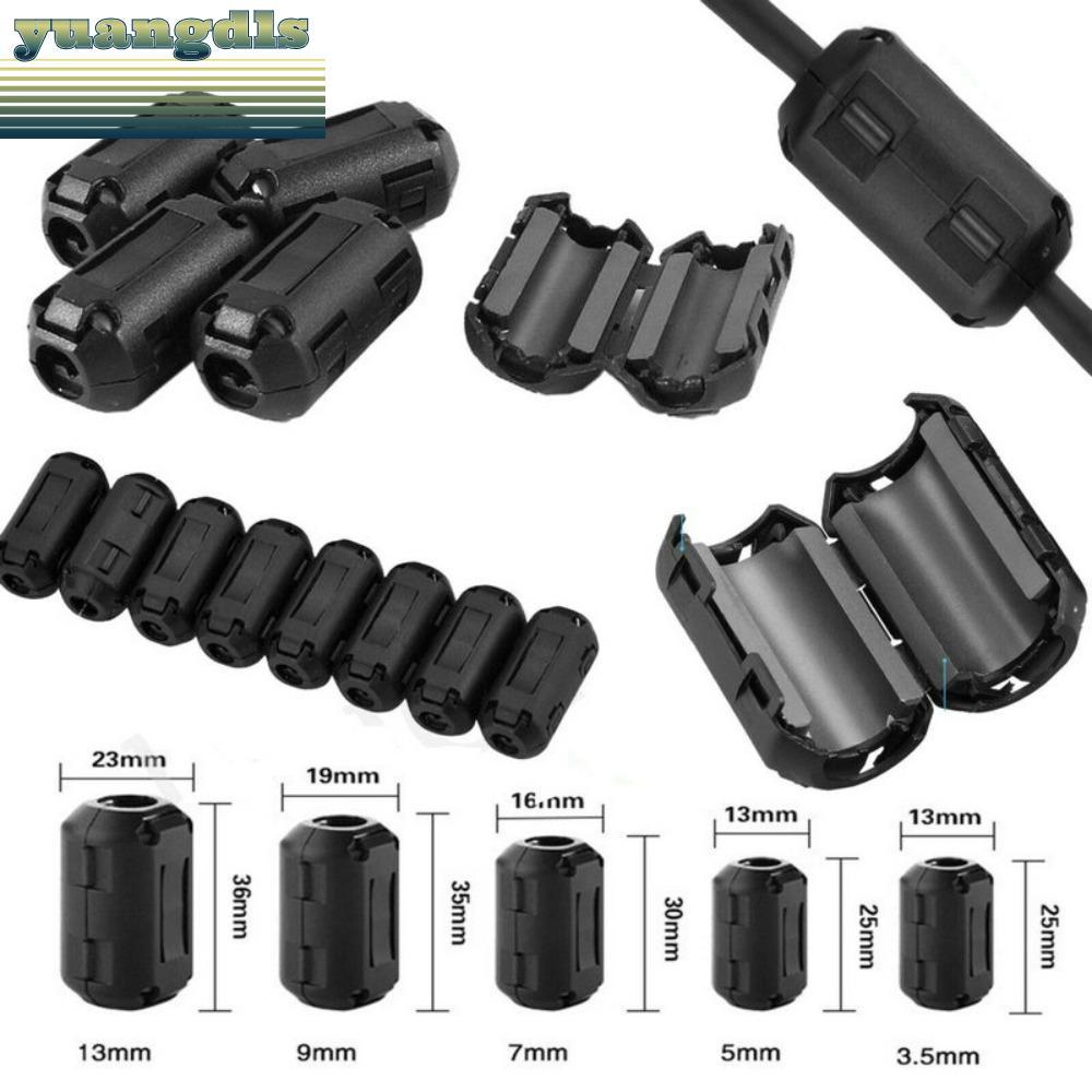 YUANG Choke Coil EMI RFI Noise, Snap ประเภทสีดําแหวน Core Ferrite ลูกปัด Clamp, Anti-interfiration ต