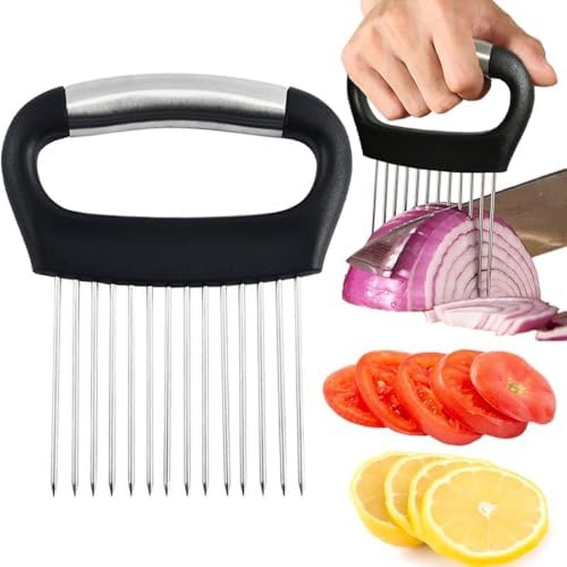 Hendiy Onion Slicer Holder, Large Onion Holder for Slicing Stainless Steel Tomato Cutter Vegetable S