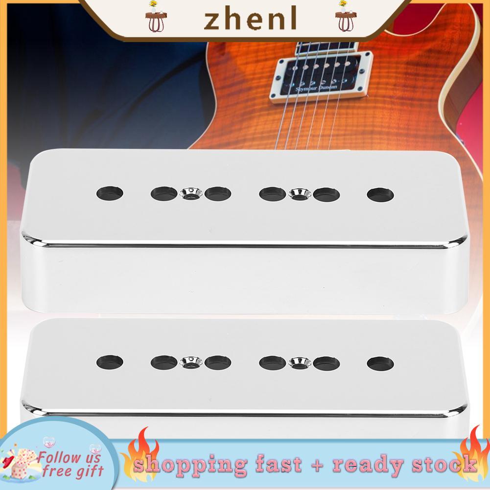 Zhenl Zhenl 2 ชิ้นกีตาร์ Pickup Cover Soapbar ครอบคลุม Silver Chrome - Plating ABS เครื่องดนตรีอุปกร