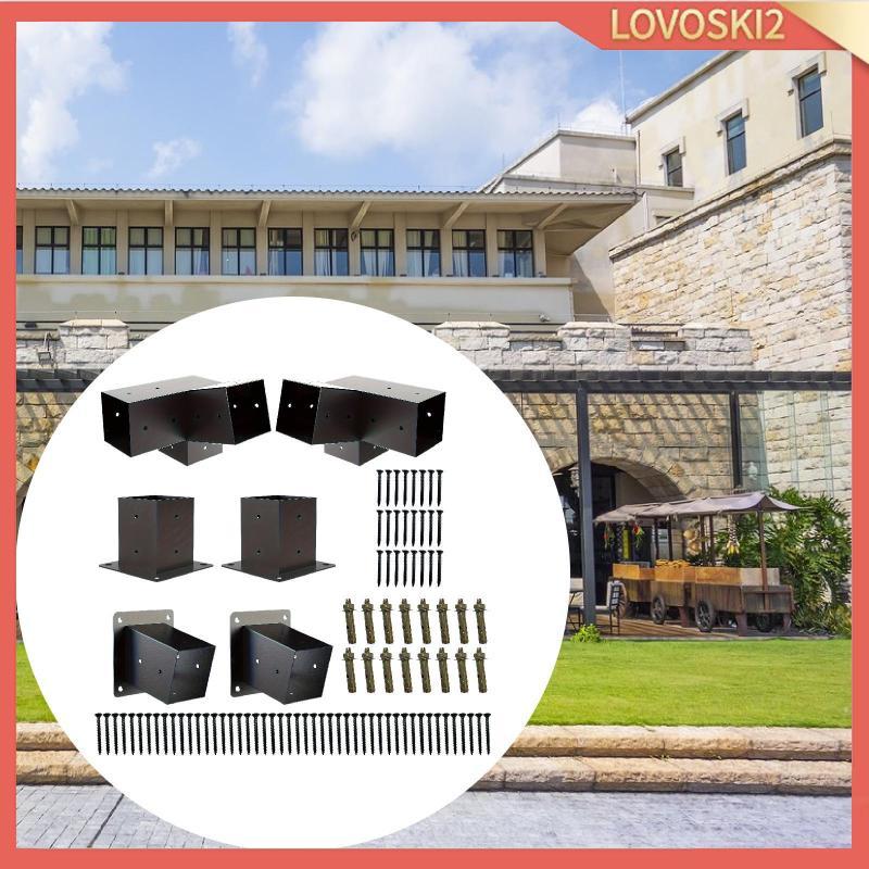 [Lovoski2] Pergola Bracket Kit ไม้ Gazebo ชุด Woodwork Mount ฮาร์ดแวร์ 3 ทางมุมวงเล็บสําหรับ Park Lo