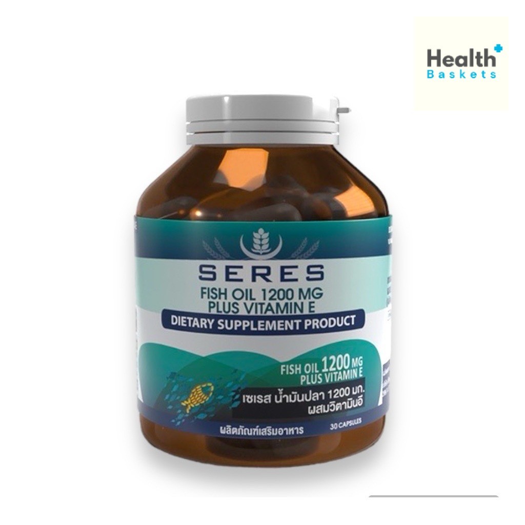 SERES Fish Oil + วิตามิน อี Hi- DHA EPA Omega3 น้ำมันปลาเเซลมอน 30แคปซูล