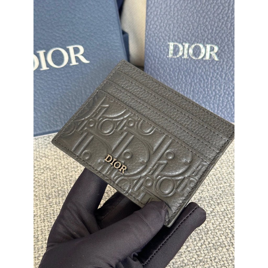 Pocket Mens Card Holder Card Holder Black Dior Gravity Printing Effect Leather
หมายเลข: 2ESCH135FLG 